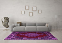 Machine Washable Persian Purple Traditional Rug, wshtr2276pur