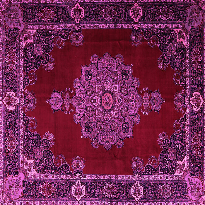 Square Machine Washable Persian Pink Traditional Rug, wshtr2276pnk