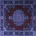 Square Persian Blue Traditional Rug, tr2276blu