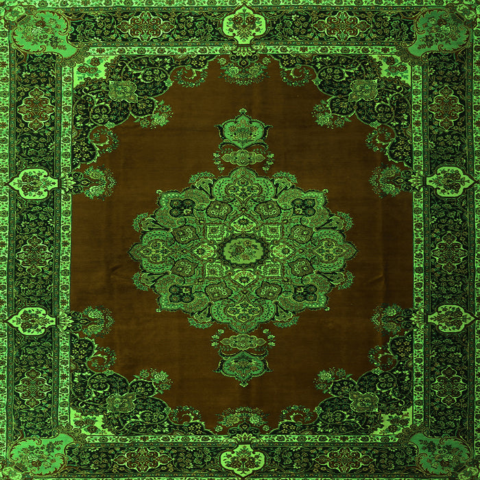 Serging Thickness of Persian Green Traditional Rug, tr2276grn