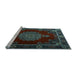 Sideview of Machine Washable Persian Light Blue Traditional Rug, wshtr2276lblu