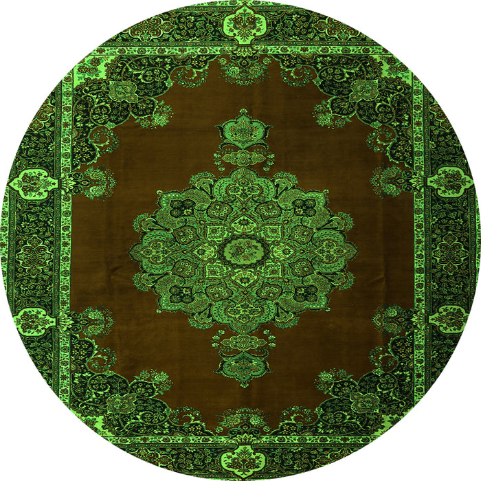 Square Persian Green Traditional Rug, tr2276grn