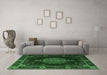 Machine Washable Persian Emerald Green Traditional Area Rugs in a Living Room,, wshtr2276emgrn