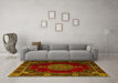 Machine Washable Persian Yellow Traditional Rug in a Living Room, wshtr2276yw