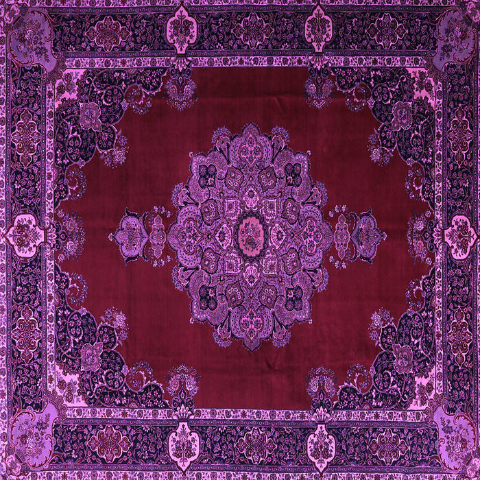 Square Machine Washable Persian Purple Traditional Area Rugs, wshtr2276pur