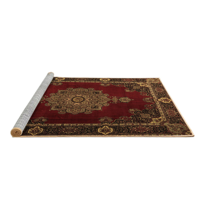 Sideview of Machine Washable Persian Brown Traditional Rug, wshtr2276brn