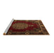 Sideview of Machine Washable Persian Brown Traditional Rug, wshtr2276brn