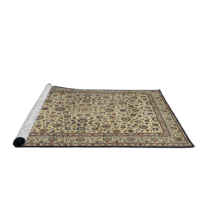 Sideview of Machine Washable Traditional Coffee Brown Rug, wshtr2277