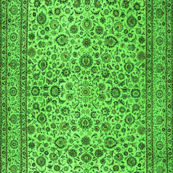 Serging Thickness of Machine Washable Persian Green Traditional Area Rugs, wshtr2277grn