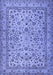 Machine Washable Persian Blue Traditional Rug, wshtr2277blu