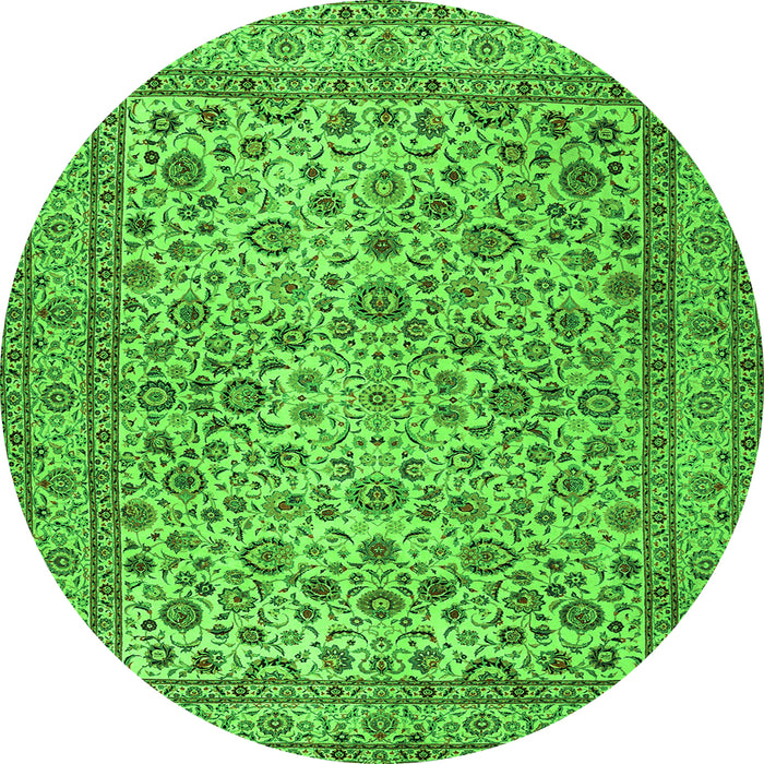 Square Persian Green Traditional Rug, tr2277grn