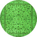 Square Persian Green Traditional Rug, tr2277grn
