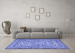 Machine Washable Persian Blue Traditional Rug in a Living Room, wshtr2277blu