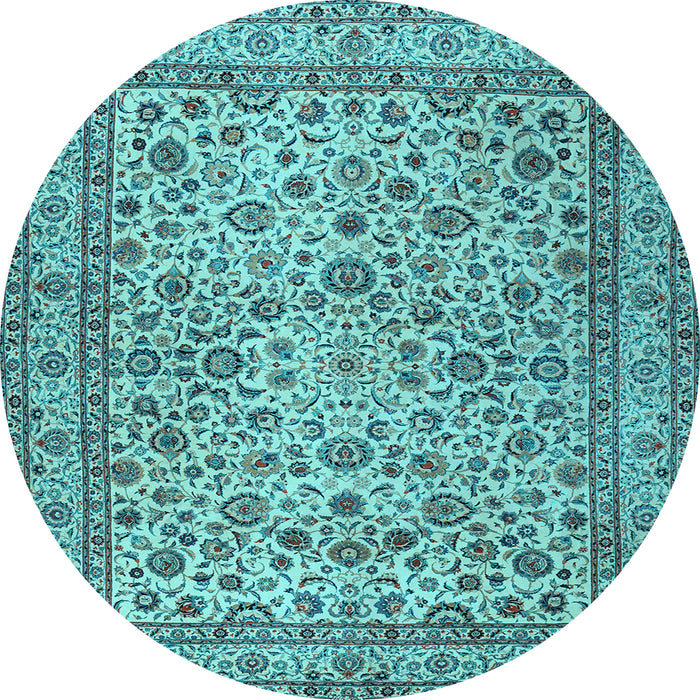 Round Persian Light Blue Traditional Rug, tr2277lblu