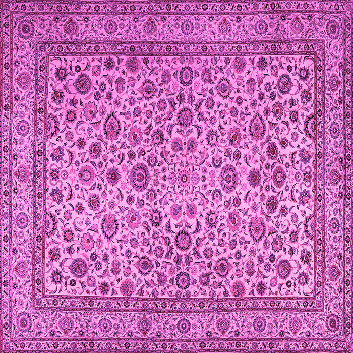 Square Machine Washable Persian Pink Traditional Rug, wshtr2277pnk