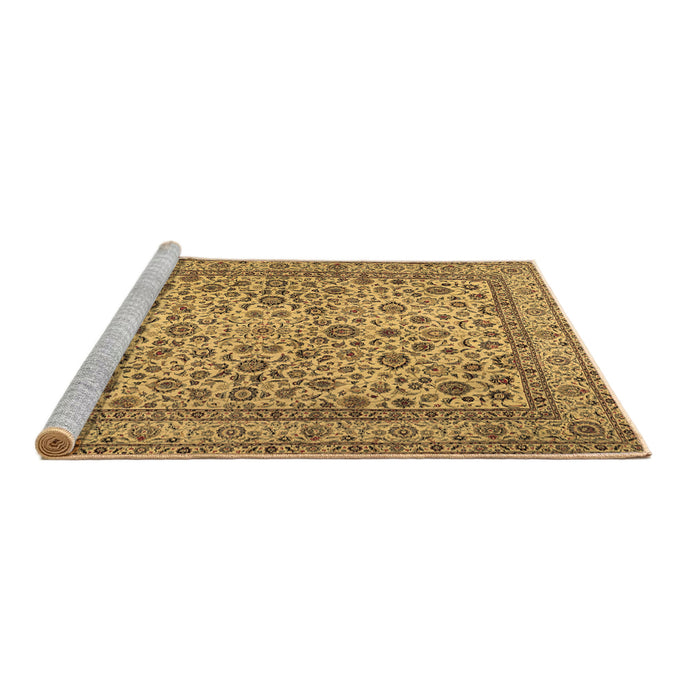 Sideview of Machine Washable Persian Brown Traditional Rug, wshtr2277brn