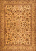 Serging Thickness of Machine Washable Persian Orange Traditional Area Rugs, wshtr2277org