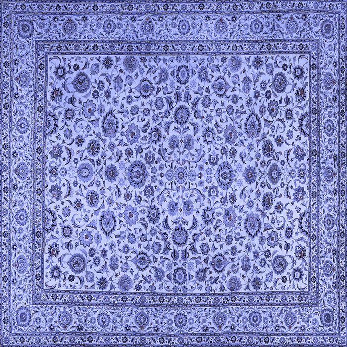 Square Machine Washable Persian Blue Traditional Rug, wshtr2277blu