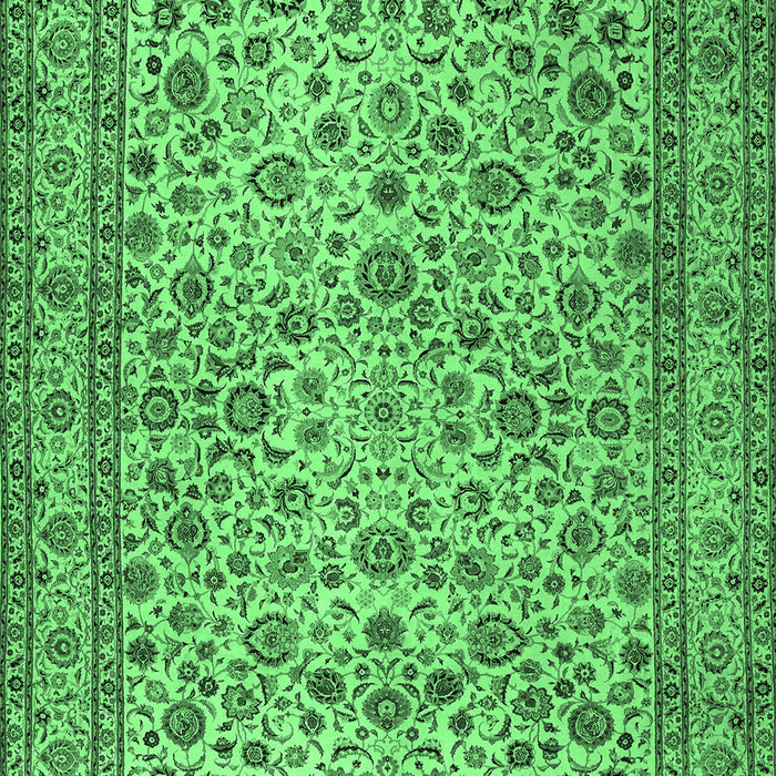 Machine Washable Persian Emerald Green Traditional Area Rugs, wshtr2277emgrn