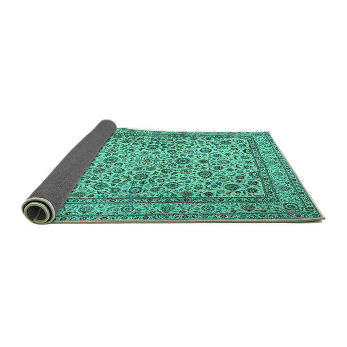 Sideview of Persian Turquoise Traditional Rug, tr2277turq