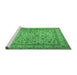 Sideview of Machine Washable Persian Emerald Green Traditional Area Rugs, wshtr2277emgrn