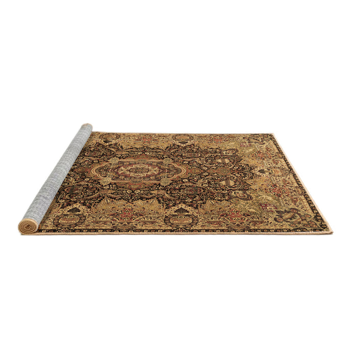 Sideview of Machine Washable Persian Brown Traditional Rug, wshtr2278brn