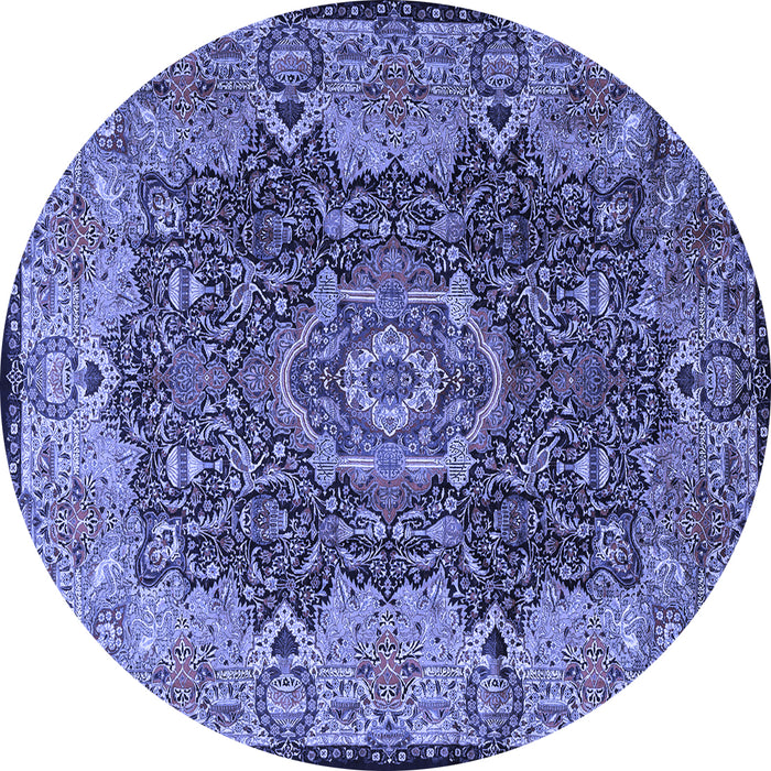 Round Persian Blue Traditional Rug, tr2278blu
