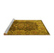 Sideview of Machine Washable Persian Yellow Traditional Rug, wshtr2278yw