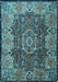 Machine Washable Persian Light Blue Traditional Rug, wshtr2278lblu