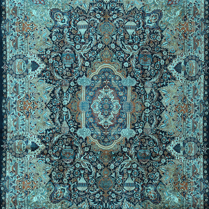 Machine Washable Persian Light Blue Traditional Rug, wshtr2278lblu
