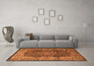 Machine Washable Persian Orange Traditional Area Rugs in a Living Room, wshtr2278org