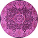 Round Persian Pink Traditional Rug, tr2278pnk