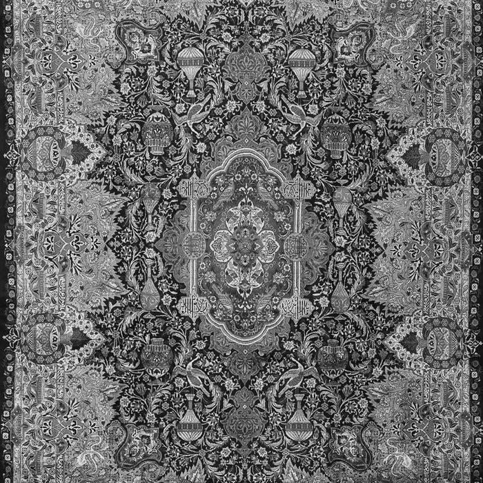 Serging Thickness of Machine Washable Persian Gray Traditional Rug, wshtr2278gry