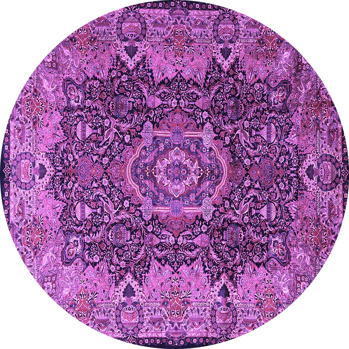 Round Persian Purple Traditional Rug, tr2278pur