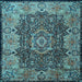 Square Machine Washable Persian Light Blue Traditional Rug, wshtr2278lblu