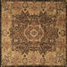 Square Machine Washable Persian Brown Traditional Rug, wshtr2278brn