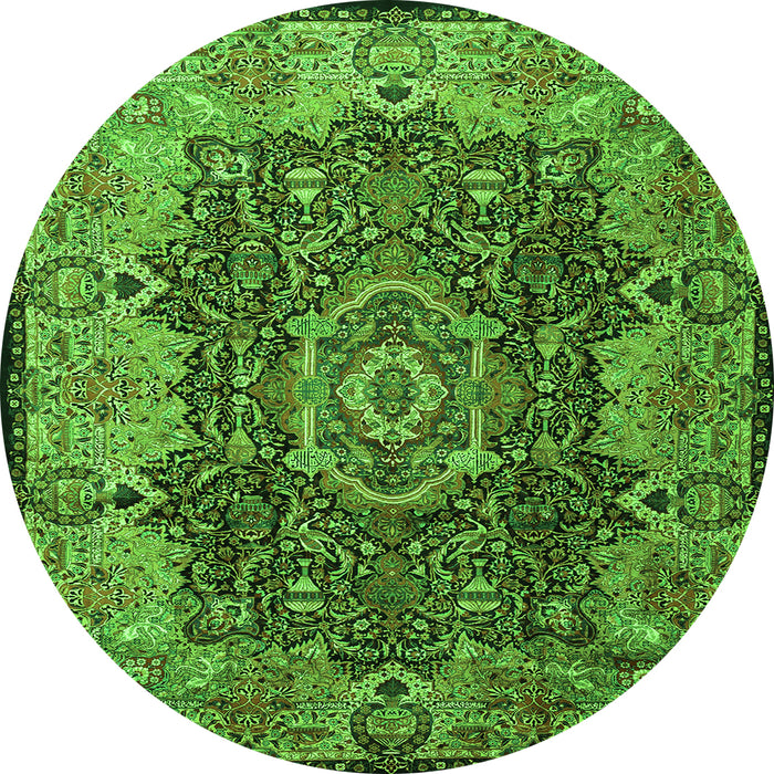 Machine Washable Persian Green Traditional Area Rugs, wshtr2278grn
