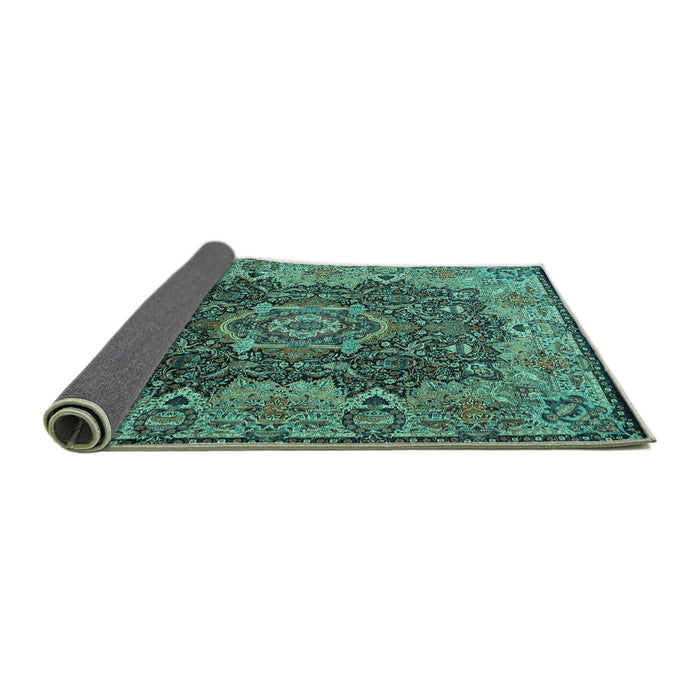 Sideview of Persian Turquoise Traditional Rug, tr2278turq