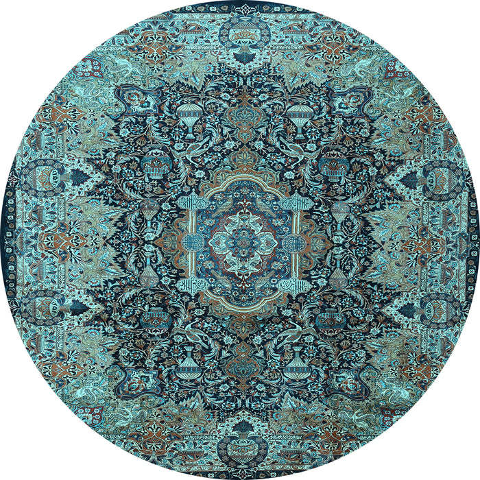Round Persian Light Blue Traditional Rug, tr2278lblu