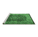 Sideview of Machine Washable Persian Emerald Green Traditional Area Rugs, wshtr2278emgrn