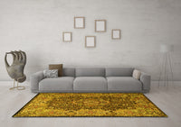 Machine Washable Persian Yellow Traditional Rug, wshtr2278yw