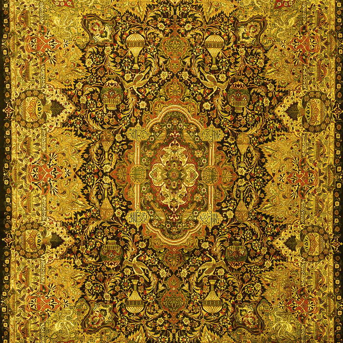 Machine Washable Persian Yellow Traditional Rug, wshtr2278yw