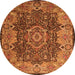 Machine Washable Persian Orange Traditional Area Rugs, wshtr2278org