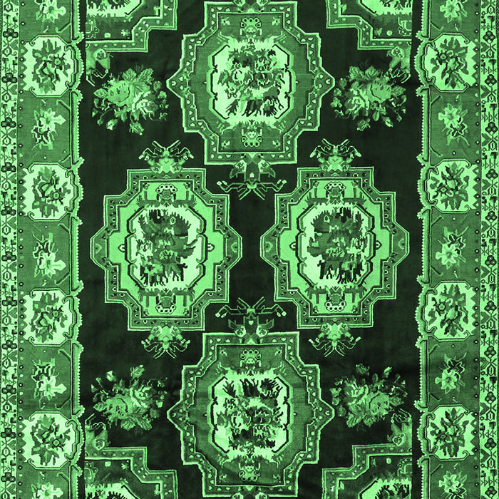 Machine Washable Persian Emerald Green Traditional Area Rugs, wshtr2279emgrn