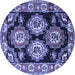 Round Persian Blue Traditional Rug, tr2279blu