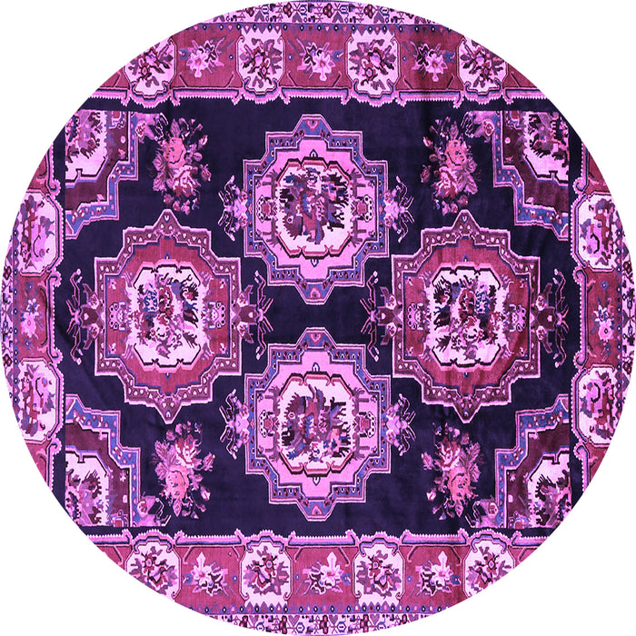 Round Persian Purple Traditional Rug, tr2279pur