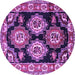 Round Persian Purple Traditional Rug, tr2279pur