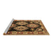 Sideview of Machine Washable Persian Brown Traditional Rug, wshtr2279brn