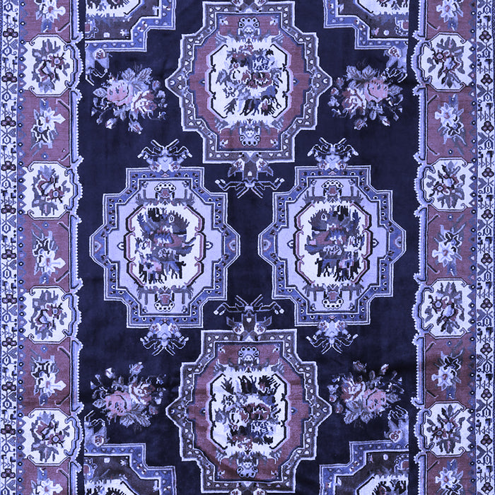 Machine Washable Persian Blue Traditional Rug, wshtr2279blu
