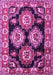 Machine Washable Persian Pink Traditional Rug, wshtr2279pnk